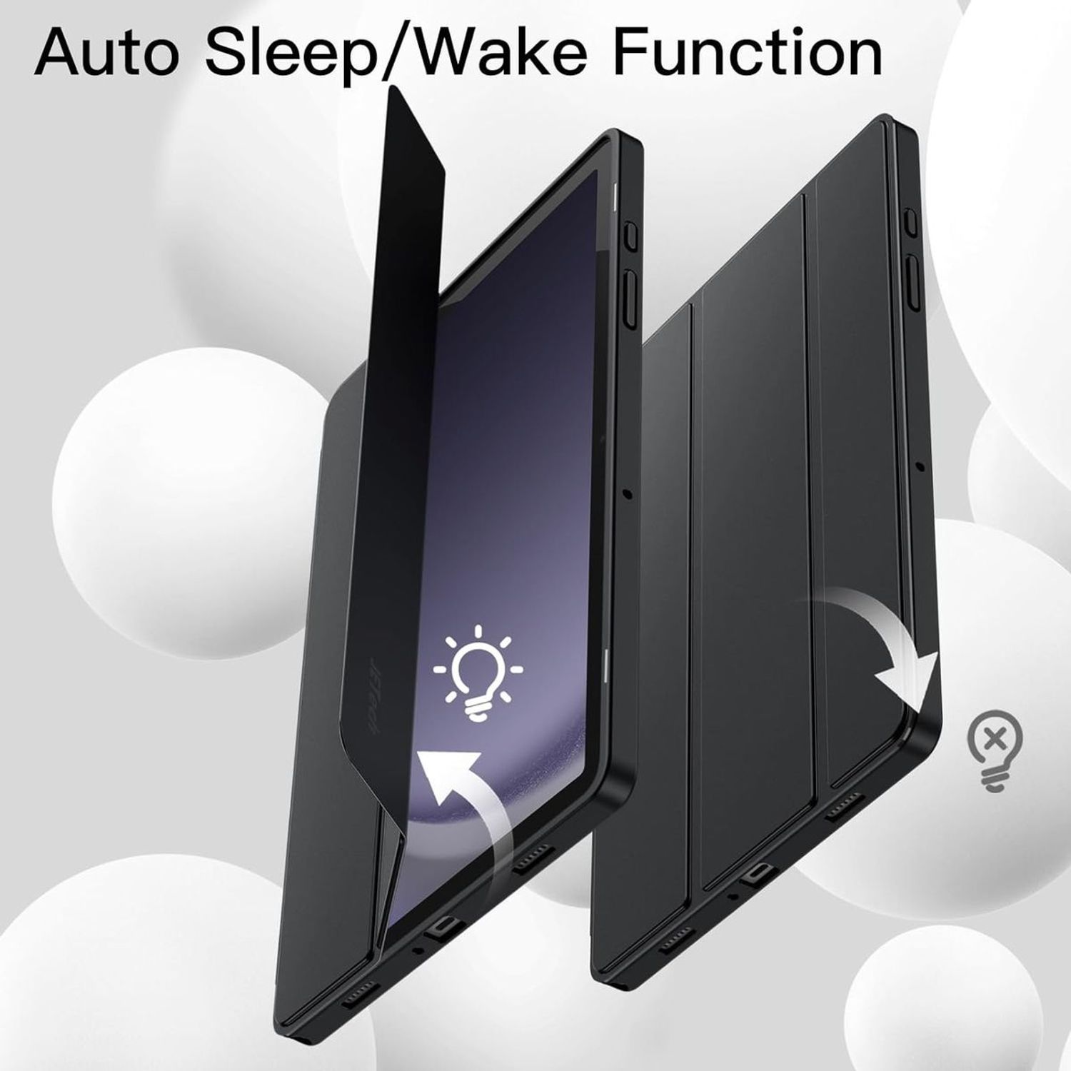 Tablet Case compatible with Samsung Galaxy Tab A9+ : 11" Large - Black - Image 4