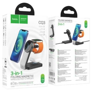 Hoco “CQ3 Motorcycle” Folding 3-in-1 Magnetic Wireless Fast Charger