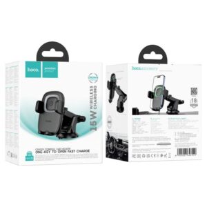 Hoco “HW32 Crown” push-type wireless charging car holder for centre console