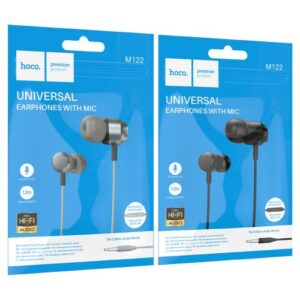 Hoco “M122 Power metal” 3.5MM Wired universal earphones with microphone