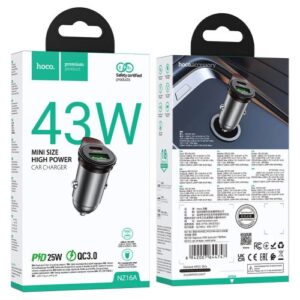 Hoco NZ16A Rigorous 43W dual port PD25W+QC3.0 car charger