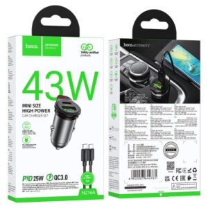 Hoco NZ16A Rigorous 43W dual port PD25W+QC3.0 car charger set(C to C)