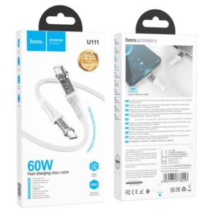Hoco “U111 Type-C to Type-C Transparent Discovery Edition 60W charging data cable”