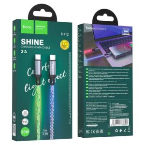 Hoco “U112 Shine 60W charging data cable for Type-C to Type-C”