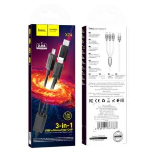 Hoco “X74 3-in-1 charging cable(iP+Micro+Type-C)”