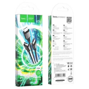 Hoco “X76 3-in-1 Super charging cable(iP+Type-C+Micro)”