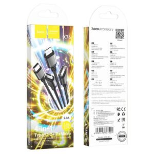 Hoco “X76 4-in-1 Super charging cable(iP+iP+Type-C+Micro)”