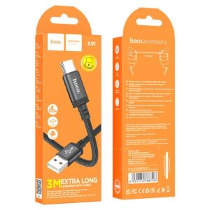 Hoco “X91 Radiance charging data cable for Type-C(L=3M)”