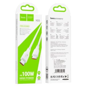 Hoco “X93 Force 100W fast charging data cable Type-C to Type-C(L=1M)”