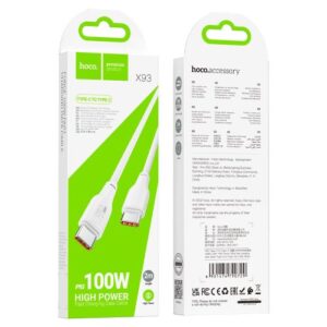 Hoco “X93 Force 100W fast charging data cable Type-C to Type-C(L=2M)”
