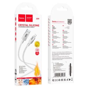 Hoco “X99 Crystal junction silicone charging data cable iP”