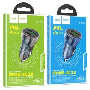 Hoco Z47A Transparent Discovery Edition dual port PD30W+QC3.0 car charger