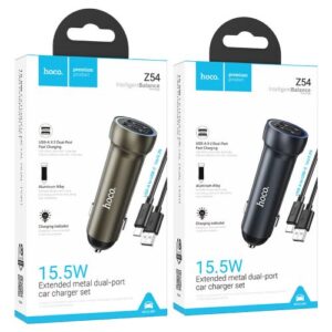 Hoco Z54 Prosperous dual-port car charger set(Type-C)