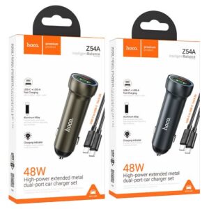 Hoco Z54A Prosperous 48W dual port PD30W+QC3.0 car charger set(C to C)