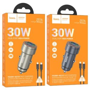 Hoco Z57A Glorious PD30W+QC3.0 car charger set(C to iP)