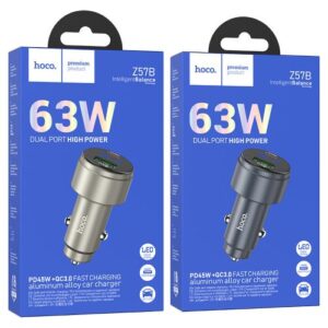 Hoco Z57B Glorious 63W dual-port digital display PD45W+QC3.0 car charger
