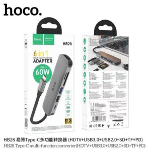 HOCO HB28 Type-C multi-function converter(HDTV+usb3.0+usb2.0+sd+tf+PD)