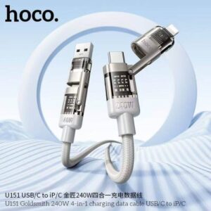Hoco “U151 Goldsmith 240W 4-in-1 charging data cable USB/C to iP/C”